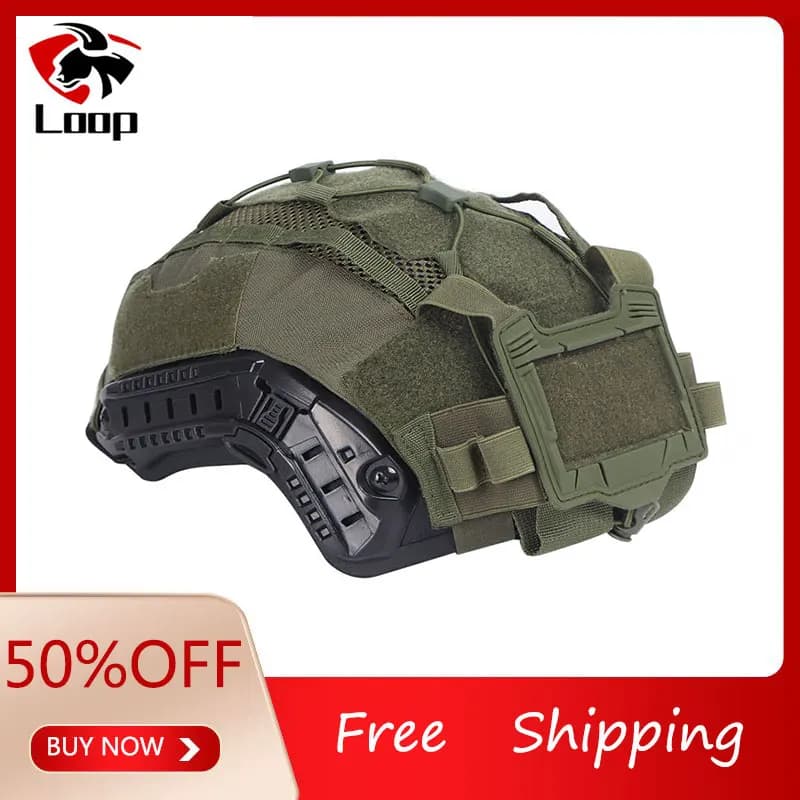 Housse casque tactique maritime avec poche batterie NVG pour pêche nocturne chasse