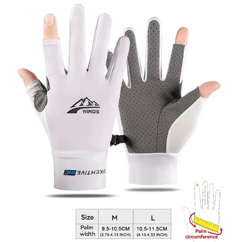 Gants doigts nus hommes femmes protection UV mi-doigts pêche pagayage voile aviron sports nautiques