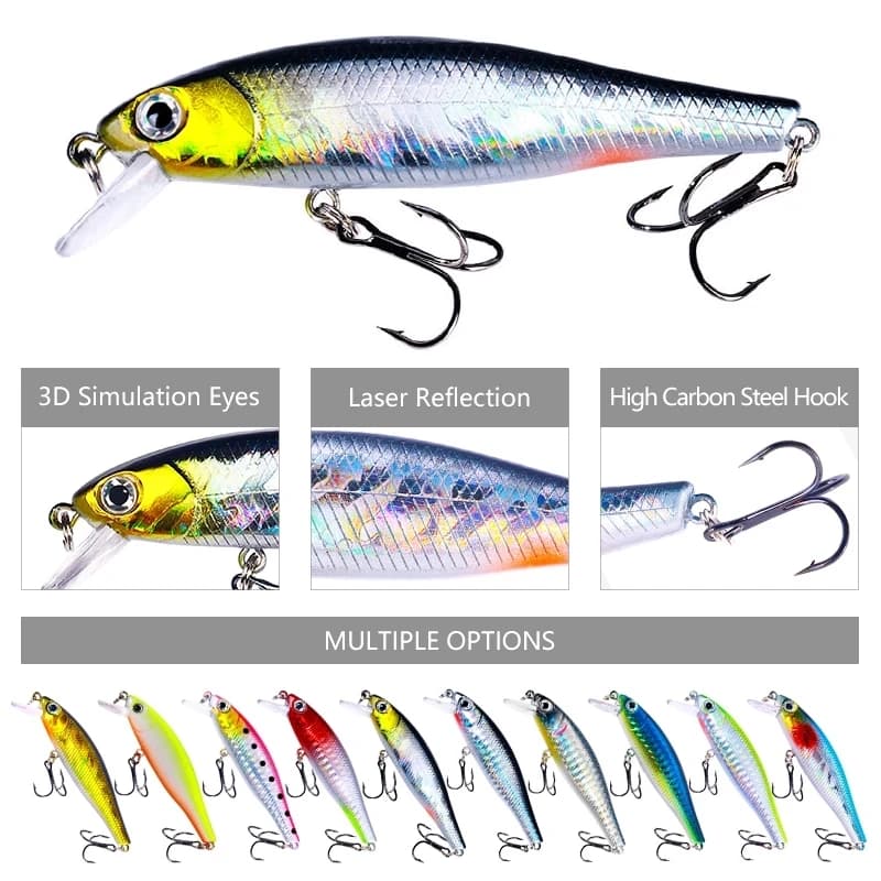 Leurre jerkbait minnow crank wobbler 8.8cm 9g - Appât artificiel pour black bass brochet carpe pêche précise