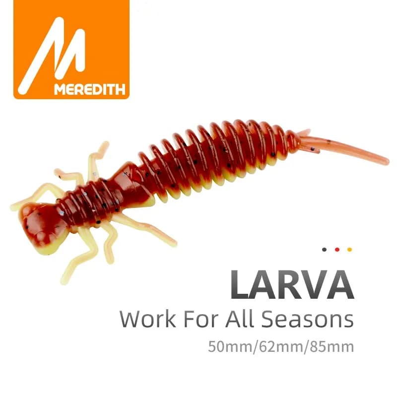 Leurres souples larves MEREDITH 50mm/10pcs - Vers silicone pour bass brochet minnow swimbait jigging pêche fine