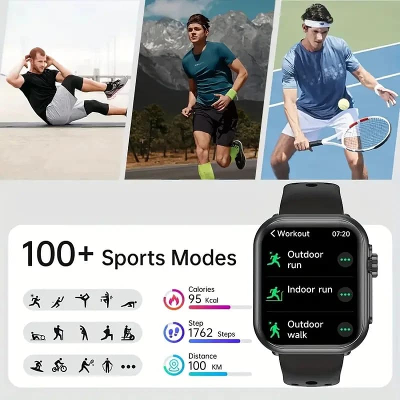 Smart Watch 2026 1000 mAh - Montre Connectée AMOLED GPS IP68 Étanche Appels Bluetooth Homme Femme