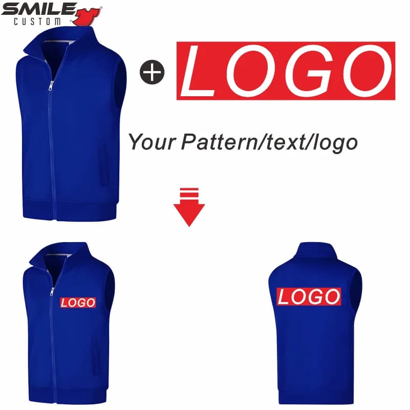 Veste polaire chaude hiver sans manches personnalisée broderie logo pour homme et femme