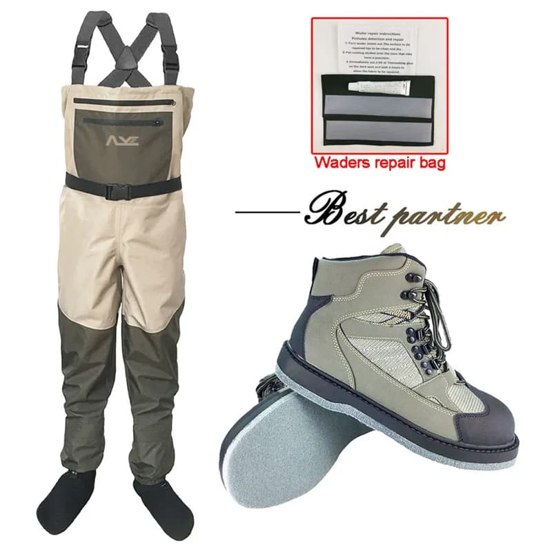Waders pêche à la mouche imperméables avec bottes feutre caoutchouc combinaison homme femme chasse récif