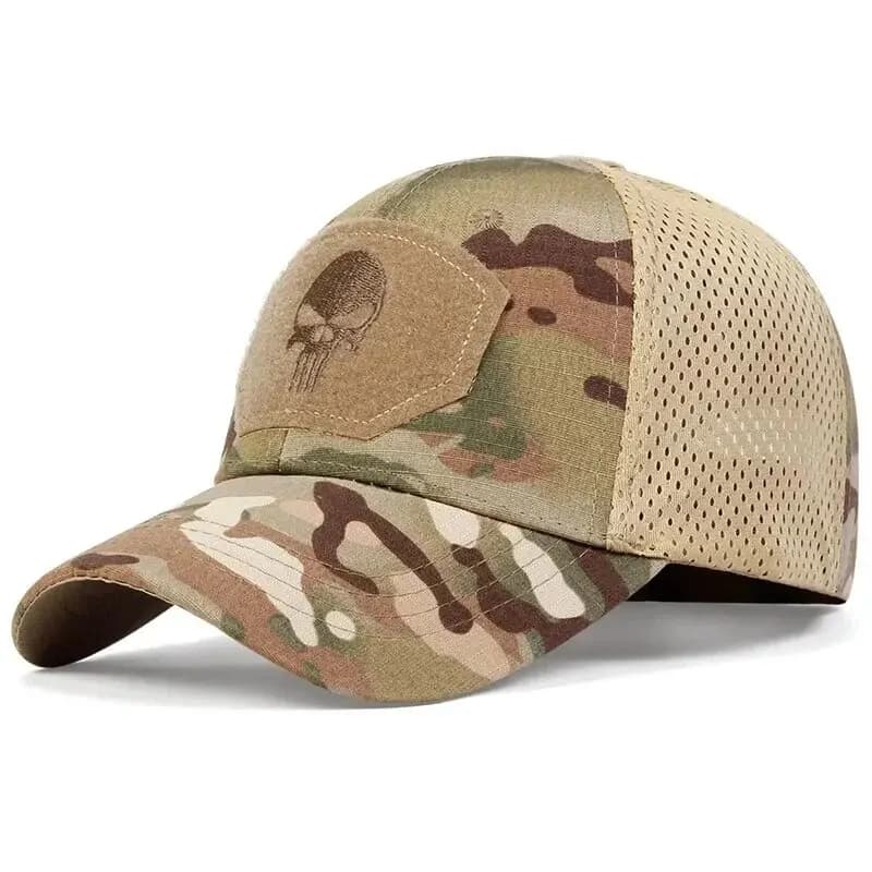 Casquette Militaire Camouflage à Carreaux - Protection Soleil Maillée Sport Outdoor Pêche
