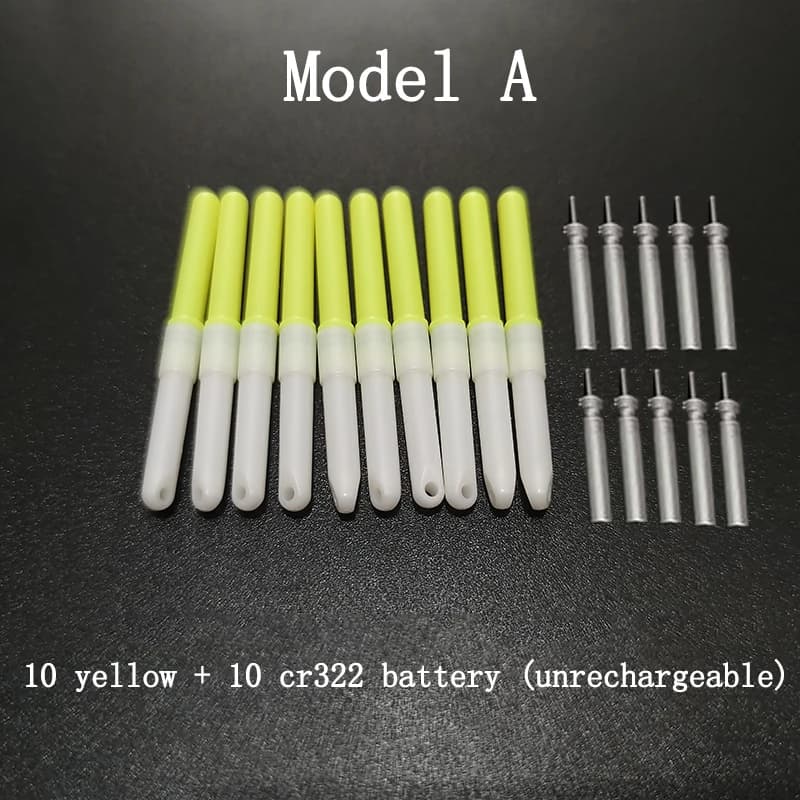 10 pièces lot lumière électrique pour flotteur de pêche nocturne avec pile CR322 accessoire LED starlight