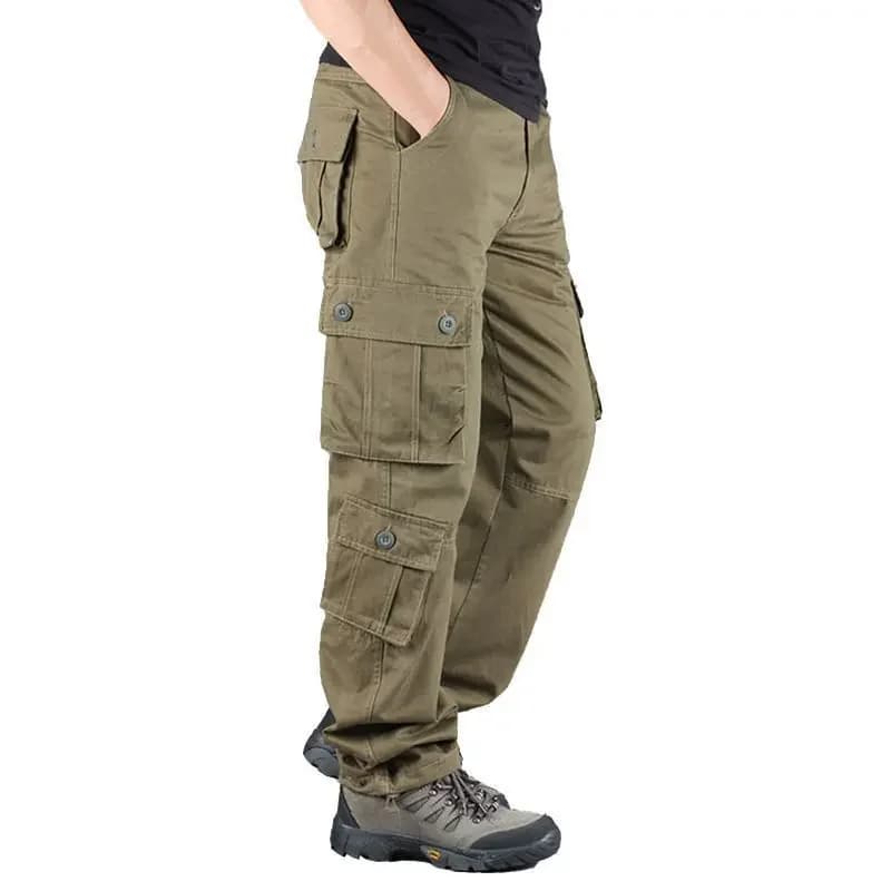 Pantalon de travail multi-poches pour hommes - Loose résistant - Taille grande protection pêche