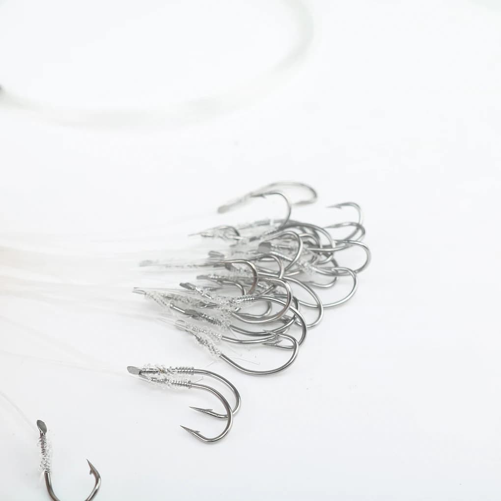 Hameçons jig head 20/26 pièces avec ligne attachée - Acier carbone pour pêche en mer