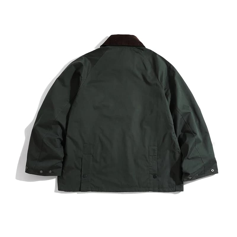 Veste de chasse tir homme vert olive vintage imperméable col en velours côtés doublure à carreaux légère coupe-vent DAFEILI