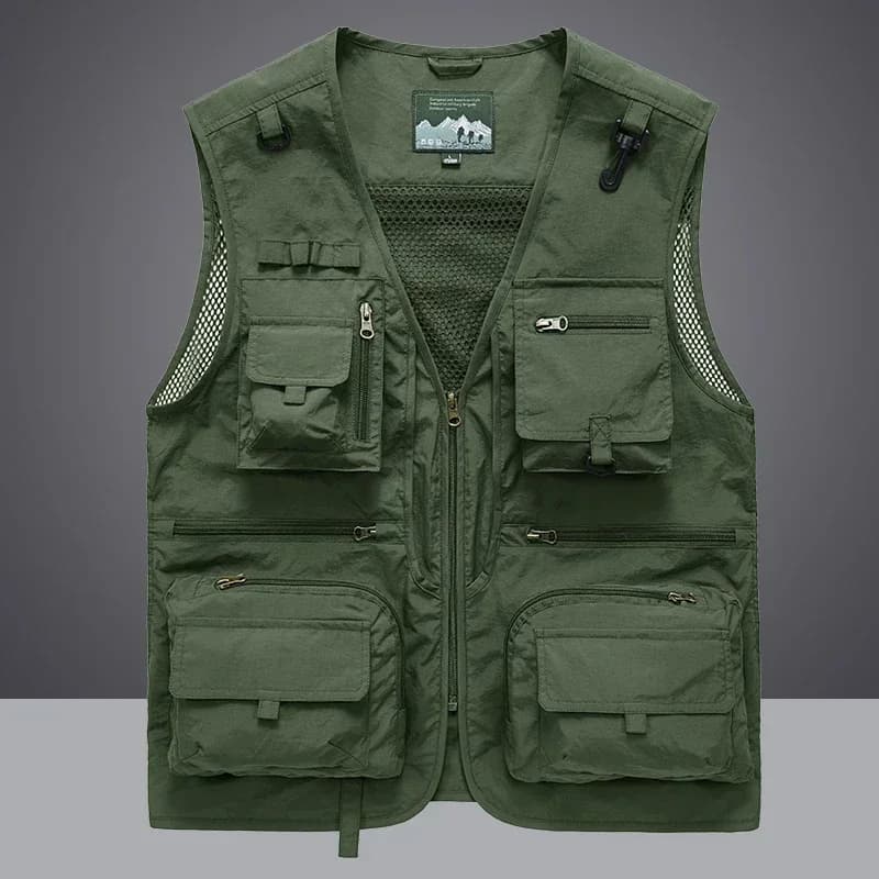 Veste sans manches pêche estivale homme avec poches outils et mesh respirant 6XL