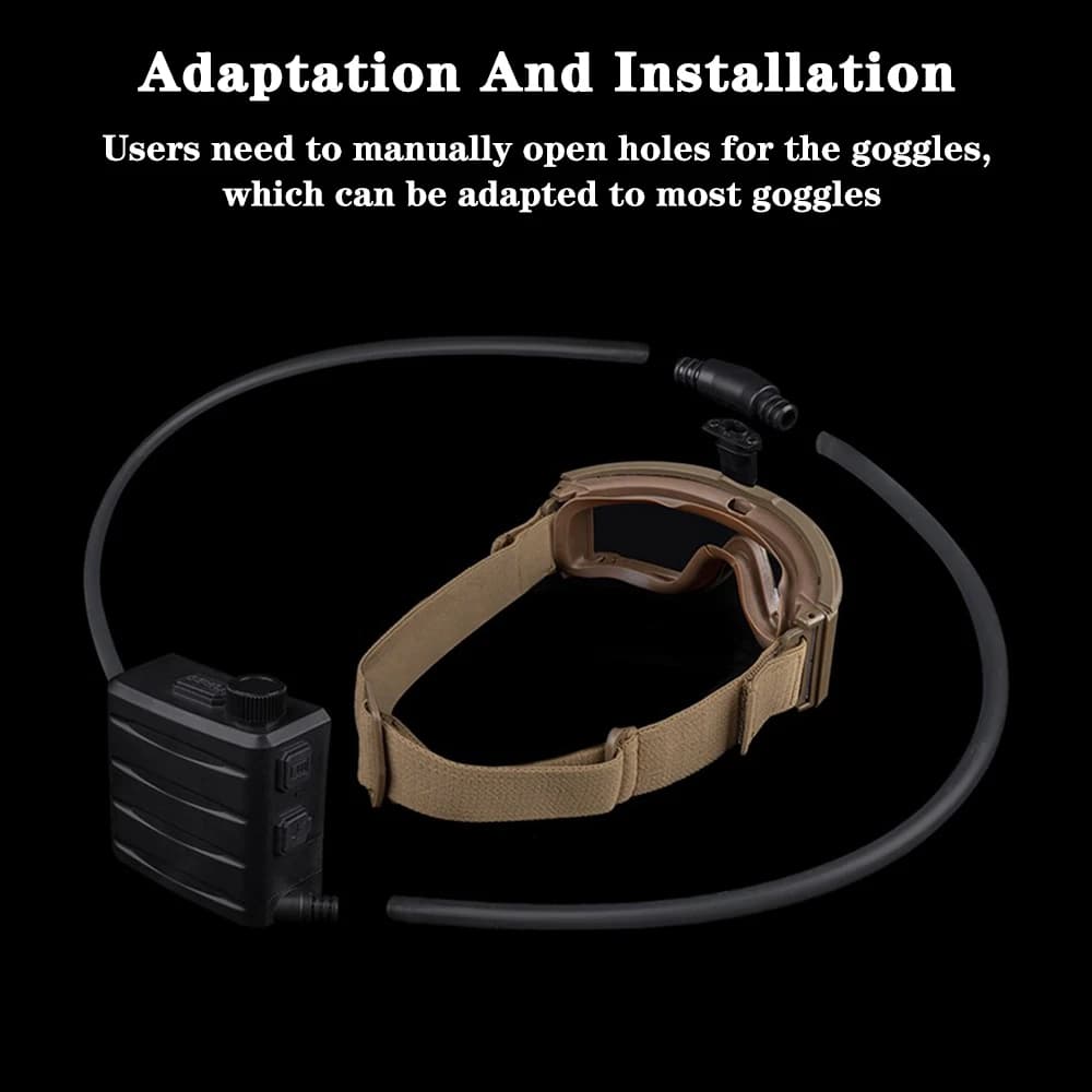 Kit anti-buée électrique pour goggles de pêche - Ventilation réglable pour vision claire en mer