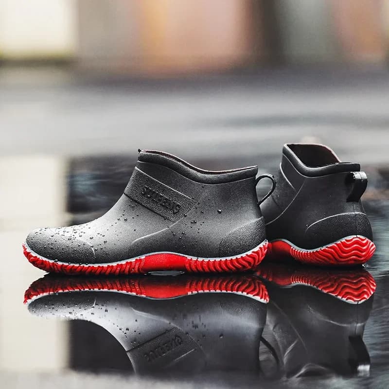 Chaussures pluie homme bottes courtes tendance mode antidérapantes travail cuisine pêche extérieur caoutchouc
