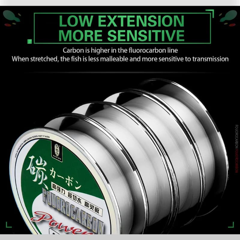 Ligne de pêche fluorocarbone 100% ZUKIBO 50M, pêche en mer, fil coulissant haute résistance 1-25kg, importée du Japon