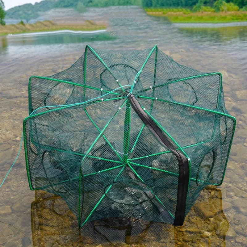 Piège pliable pour crabes écrevisses et anguilles filet de pêche casting résistant