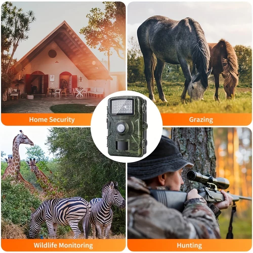 Caméra de chasse infrarouge vision nocturne extérieure - Piège photo détection mouvement pour surveillance faune