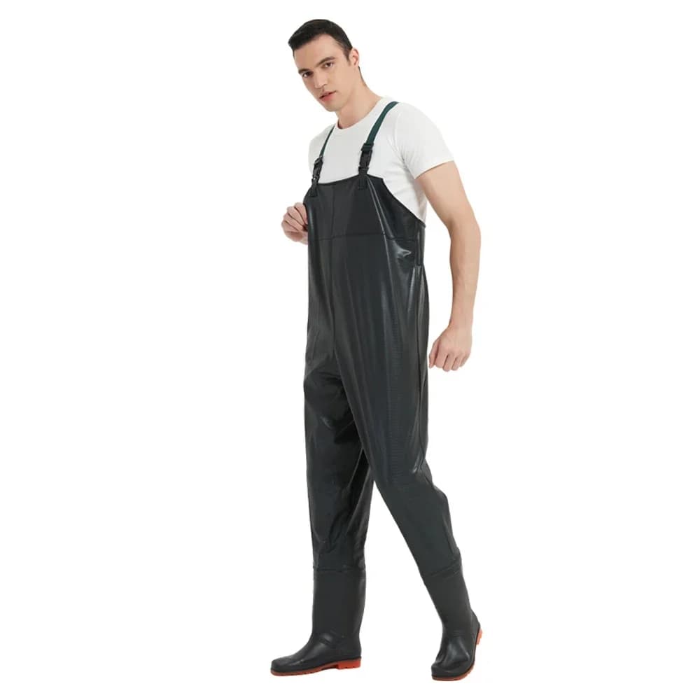 Waders de pêche PVC anti-dérapants imperméables avec bottes pour hommes et femmes pêche chasse
