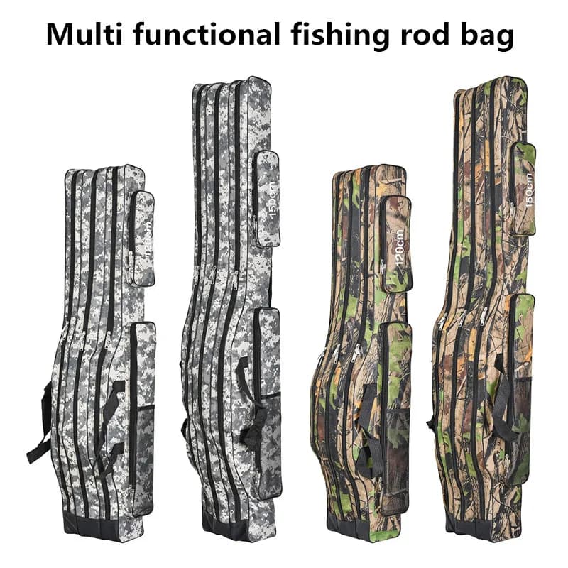 Sac de pêche mer pliable 3 couches 1.2m/1.5m à double bretelles pour cannes et outils