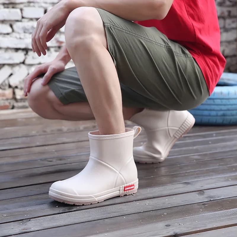 Bottes de pluie homme semelle épaisse mode antidérapantes pêche cuisine extérieur lavage auto EVA