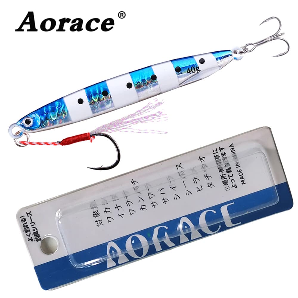 Cuiller métallique coulante Aorace 10G à 40G - Leurre jigging shore casting - Appât artificiel pesca