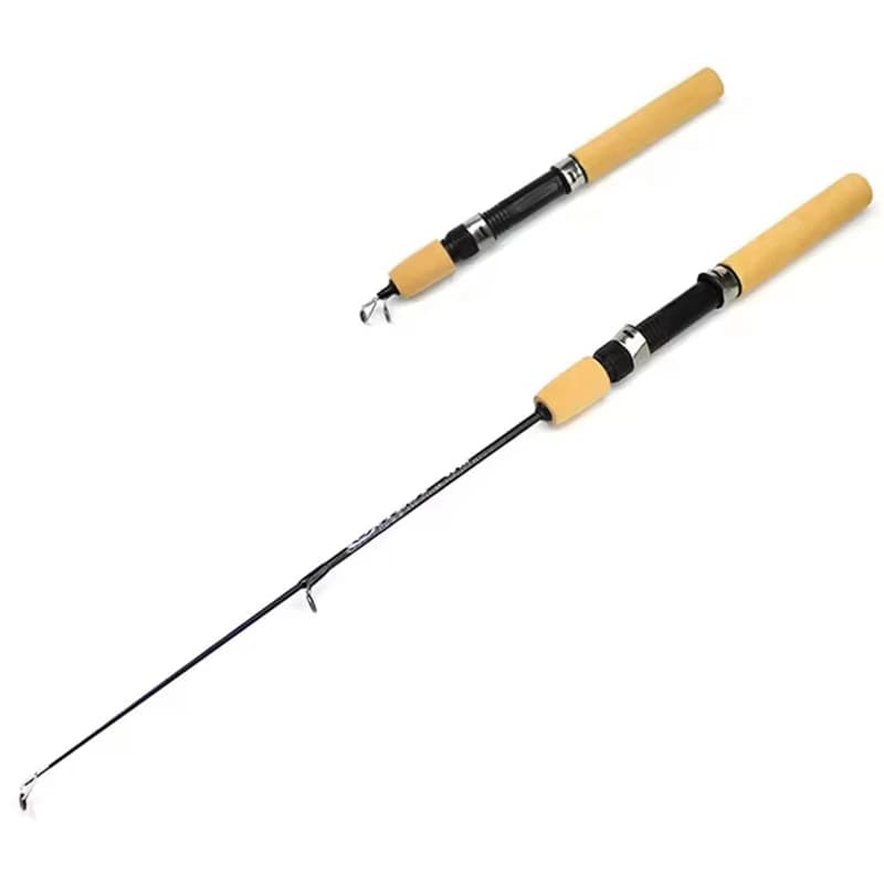 Canne mini carbone hiver pêche glace crevettes 0.6m 0.8m 1m ultra sensible légère