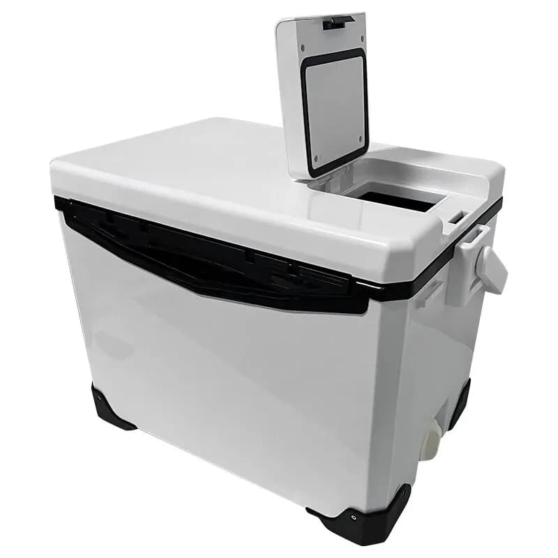 Glacière de pêche 10L à 48L avec aérations portables - Bac de rangement équipement pêche - Conservation poissons