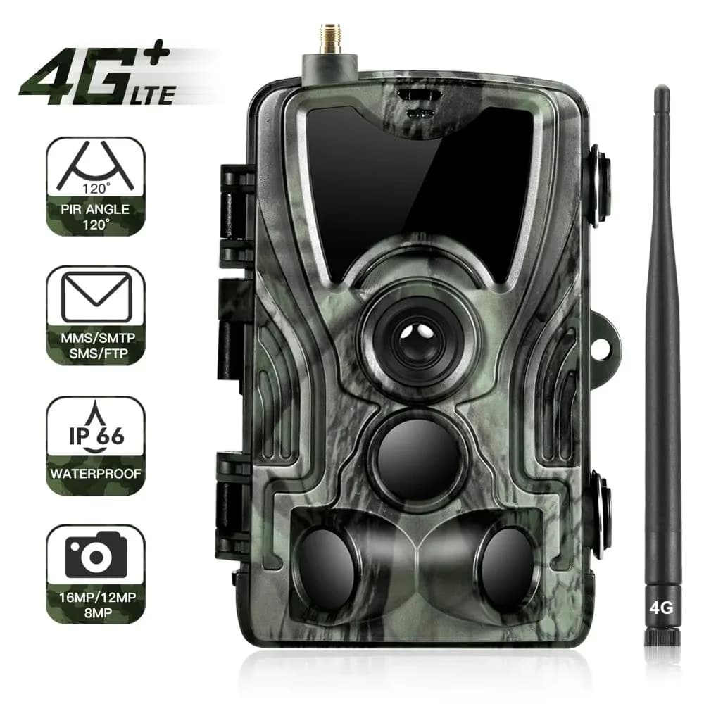 Caméra trail 4G étanche avec slot carte SIM vision nocturne 940nm 20MP pour jardin sécurité faune