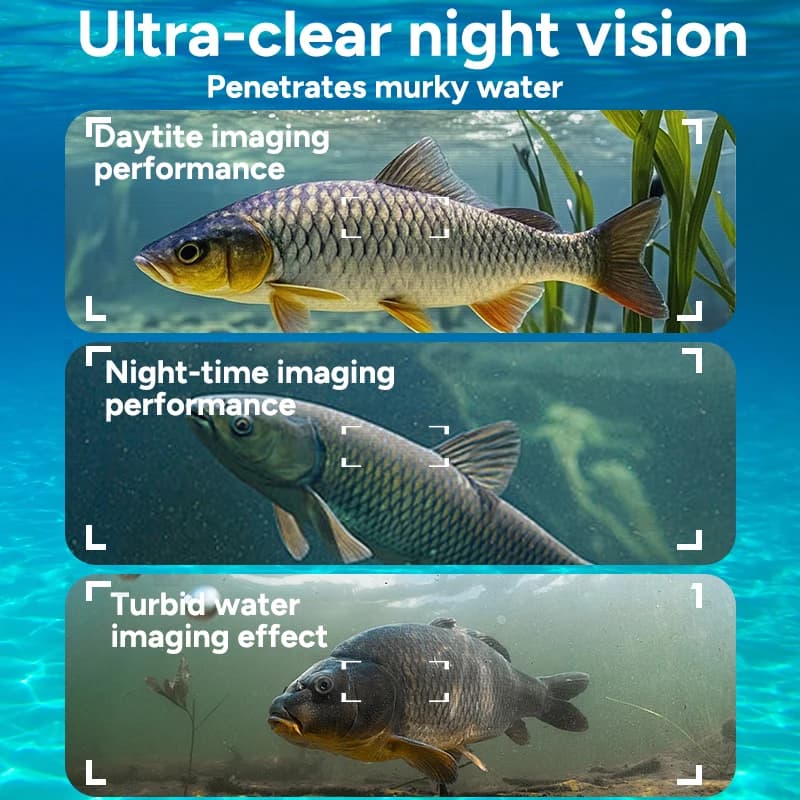 Caméra de pêche portative 1080P 4.3 pouces avec vision nocturne pour détection de profondeur