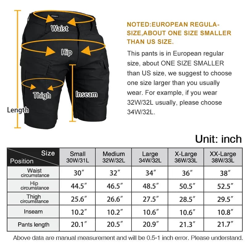 Short tactique pêche IDOGEAR homme séchage rapide multi-poches stretch randonnée vélo été