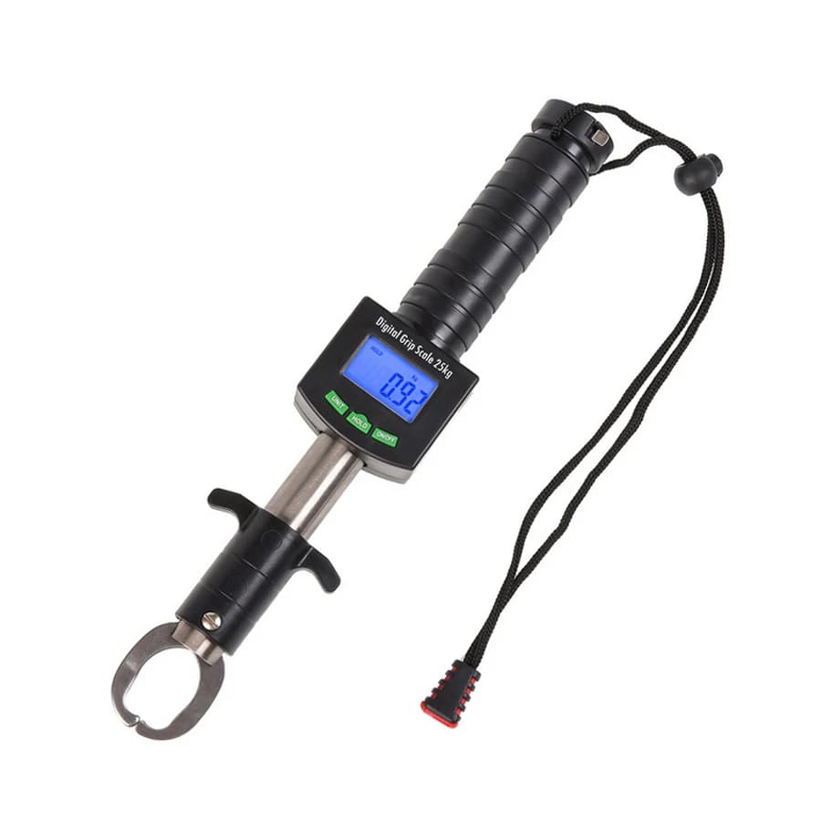 Pince à poissons inox avec balance intégrée 25kg - Gripper lip clamp numérique pour contrôle et pesée précise