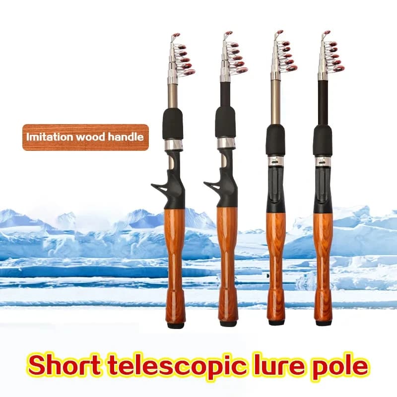 Canne télescopique liège carbone portable pêche nomade - accessoire pêche extérieur lancer compact