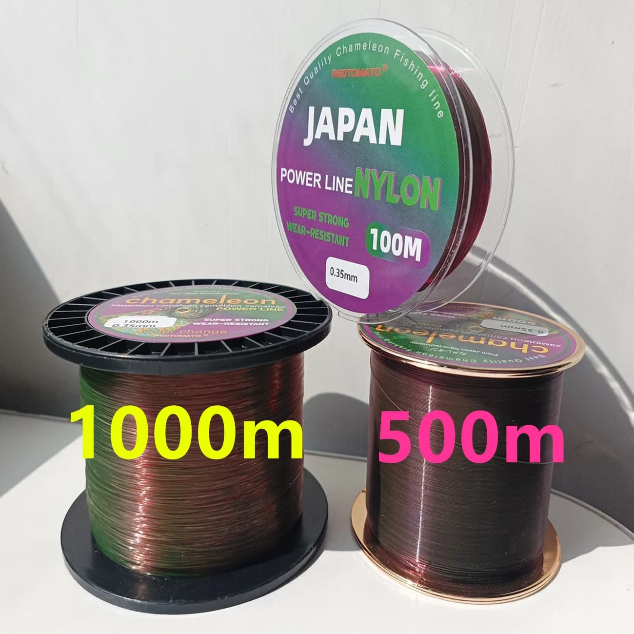 Ligne fluorocarbone Chameleon pêche carpe REDTOMATO 500m 1000m leader nylon monofilament couleur changeante