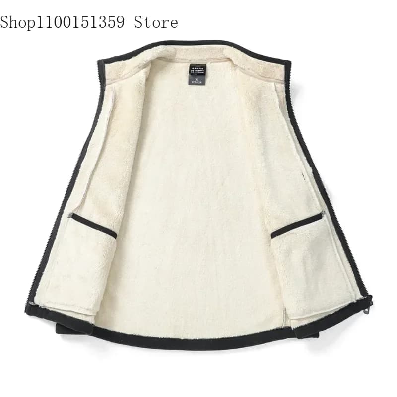 Veste polaire homme col montant chaude grande taille automne hiver 2025 casual décontractée
