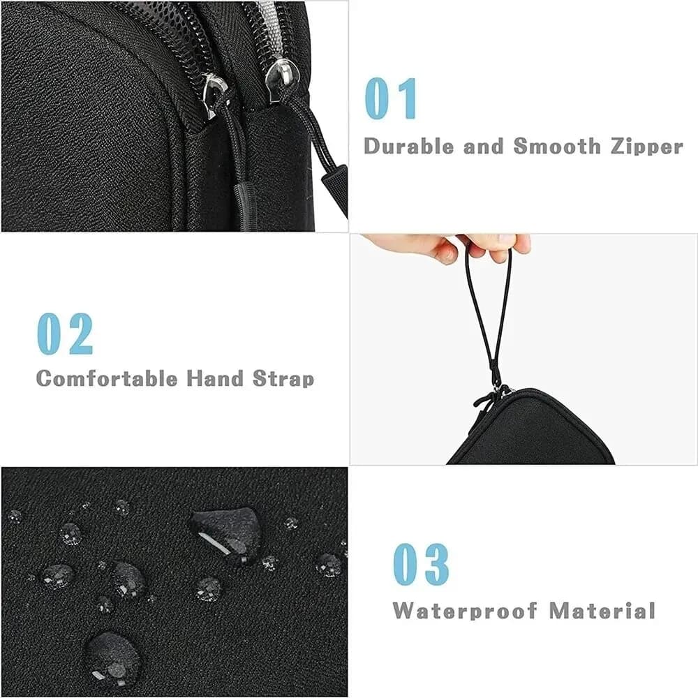 Pochette organisatrice câbles étanche pour voyage - rangement portable double couche pour accessoires électroniques
