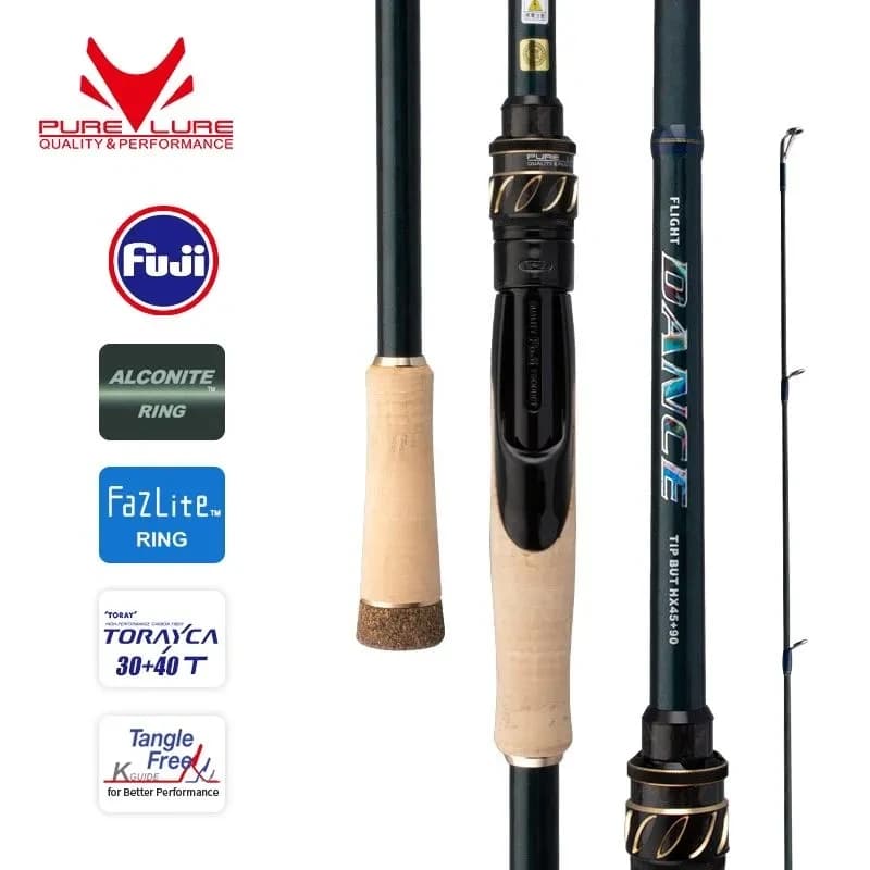 Canne PURELURE DANCE S822H ML H Spinning Rod For Bass High Carbon Long Throwing Fishing Rod In FUJI Accessories