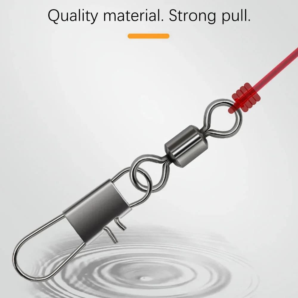 50 émerillons tournants DNDYUJU avec snaps interlock acier inox pour leurres pêche
