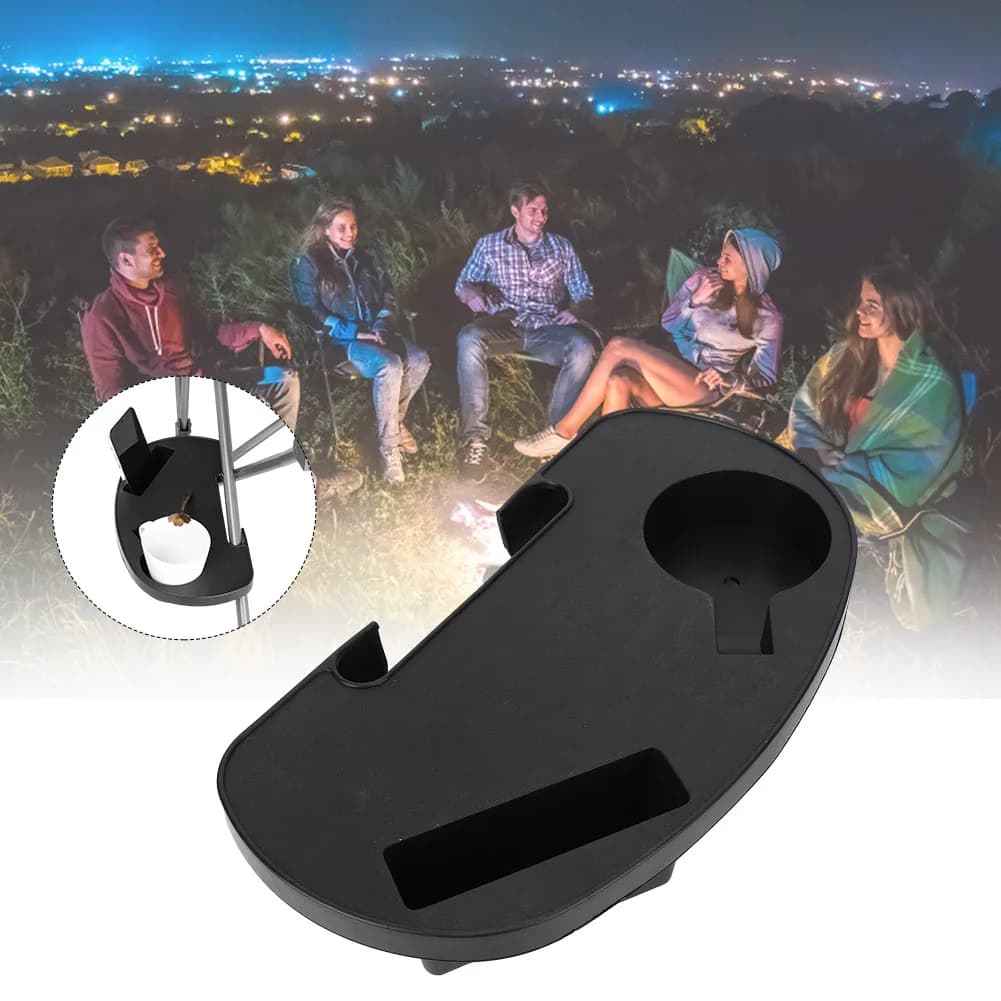 Tablette latérale universelle pour fauteuil de pêche avec emplacement téléphone et rangements