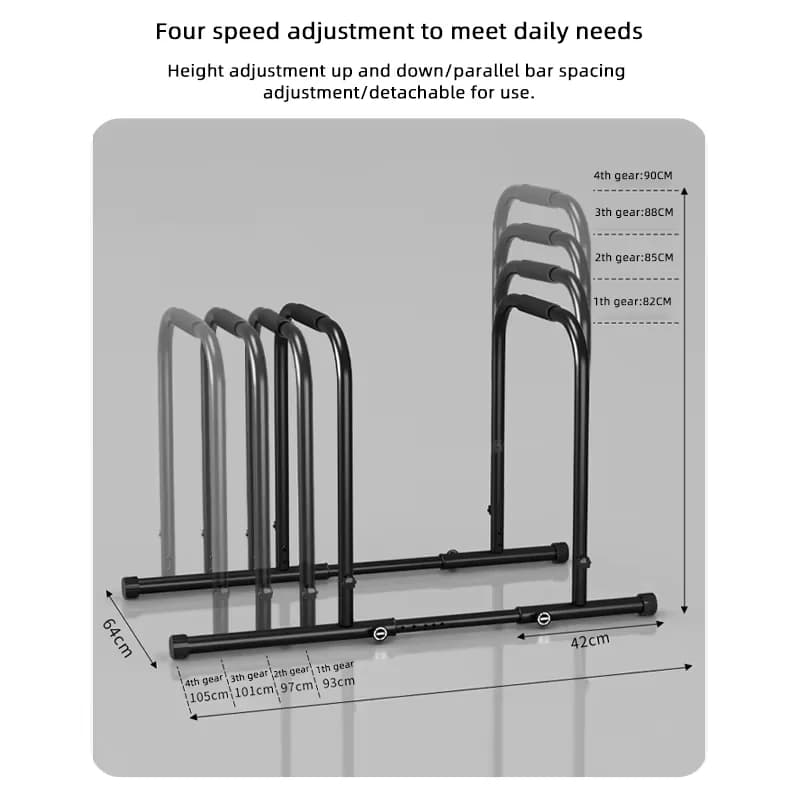 Barres parallèles ajustables en acier pour dips et tractions - Barre de musculation antidérapante professionnelle