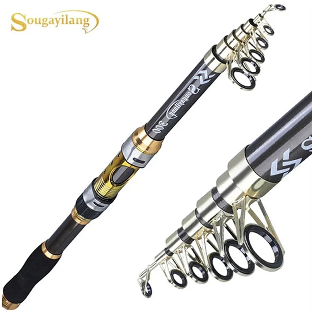 Canne SOUGAYILANG spinning télescopique 2.1-3.6m carbone truite carpe - canne leurres pêche nomade