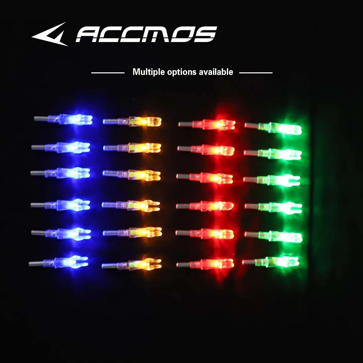 Encoches LED 12pcs multi-couleurs pour fûts 4.2/5.2/6.2mm - accessoire chasse pêche nocturne