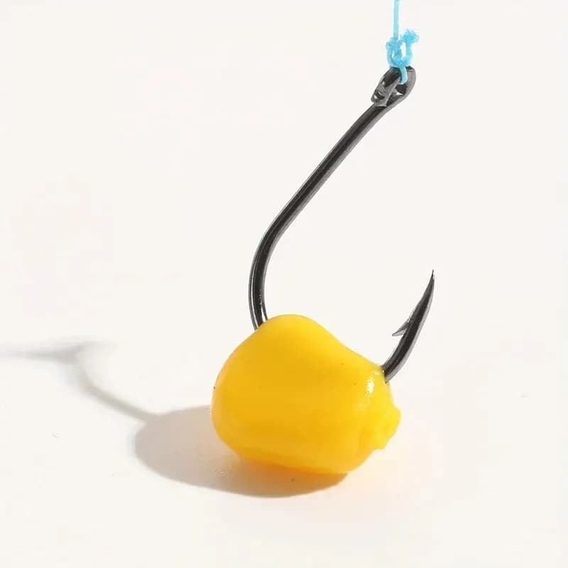100pcs Silicone Corn Smell Soft Bait - Leurres souples maïs flottants parfumés pour carpe