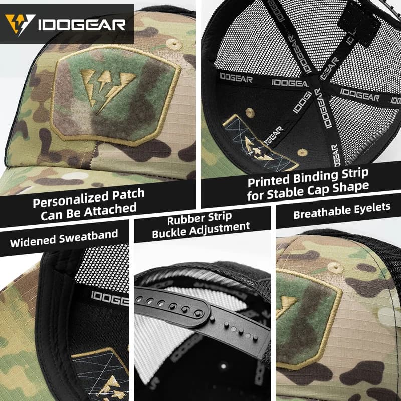 Casquette tactique IDOGEAR unisexe mesh été pour pêche randonnée