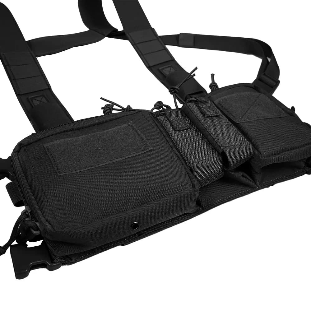 Gilet tactique poitrine avec sac intégré - Rig multifonction camouflage pour pêche et camping outdoor