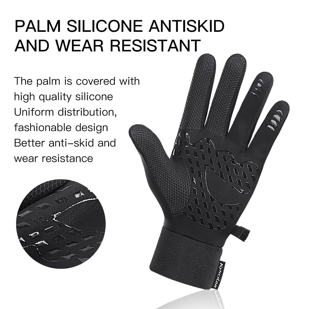 Gants vélo hiver homme étanches - Gants sports neige touchscreen windstop waterproof pour cyclisme hivernal