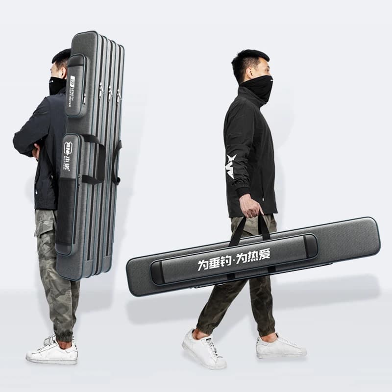 Sac de pêche multifonction 80-130cm double/triple couche pour cannes à pêche et équipement - grand sac à dos