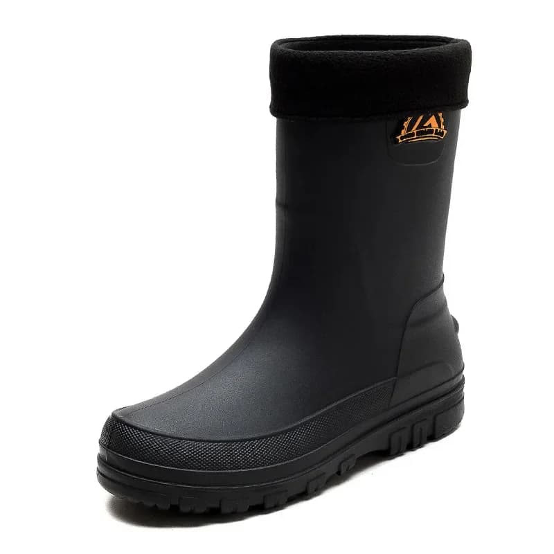 Bottes de pluie mi-mollet style allemand hommes anti-dérapantes pour pêche et lavage auto hiver