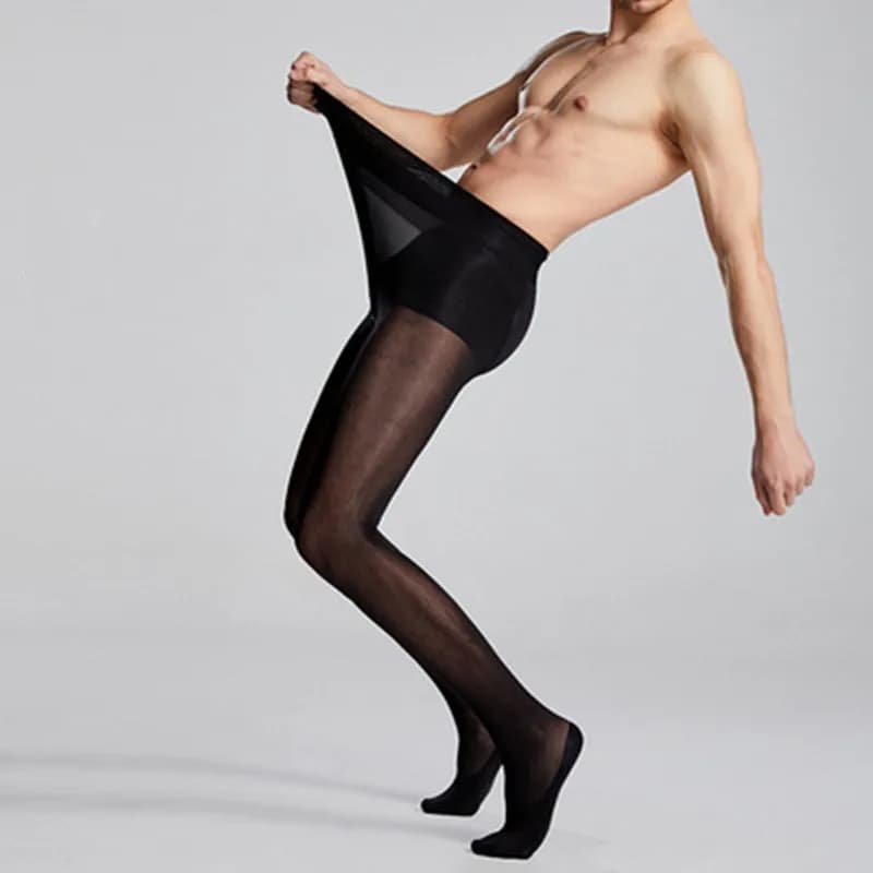 Collants homme longs pêche 170-190cm noir blanc couleur peau printemps anti-accrochage design