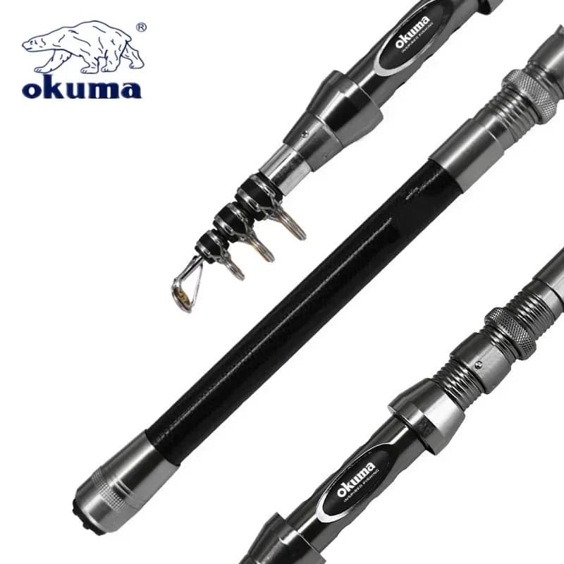 Canne spinning OKUMA New Carbon Rock 1.5-2.7m avec anneaux céramique, pour pêche rocheuse et mer
