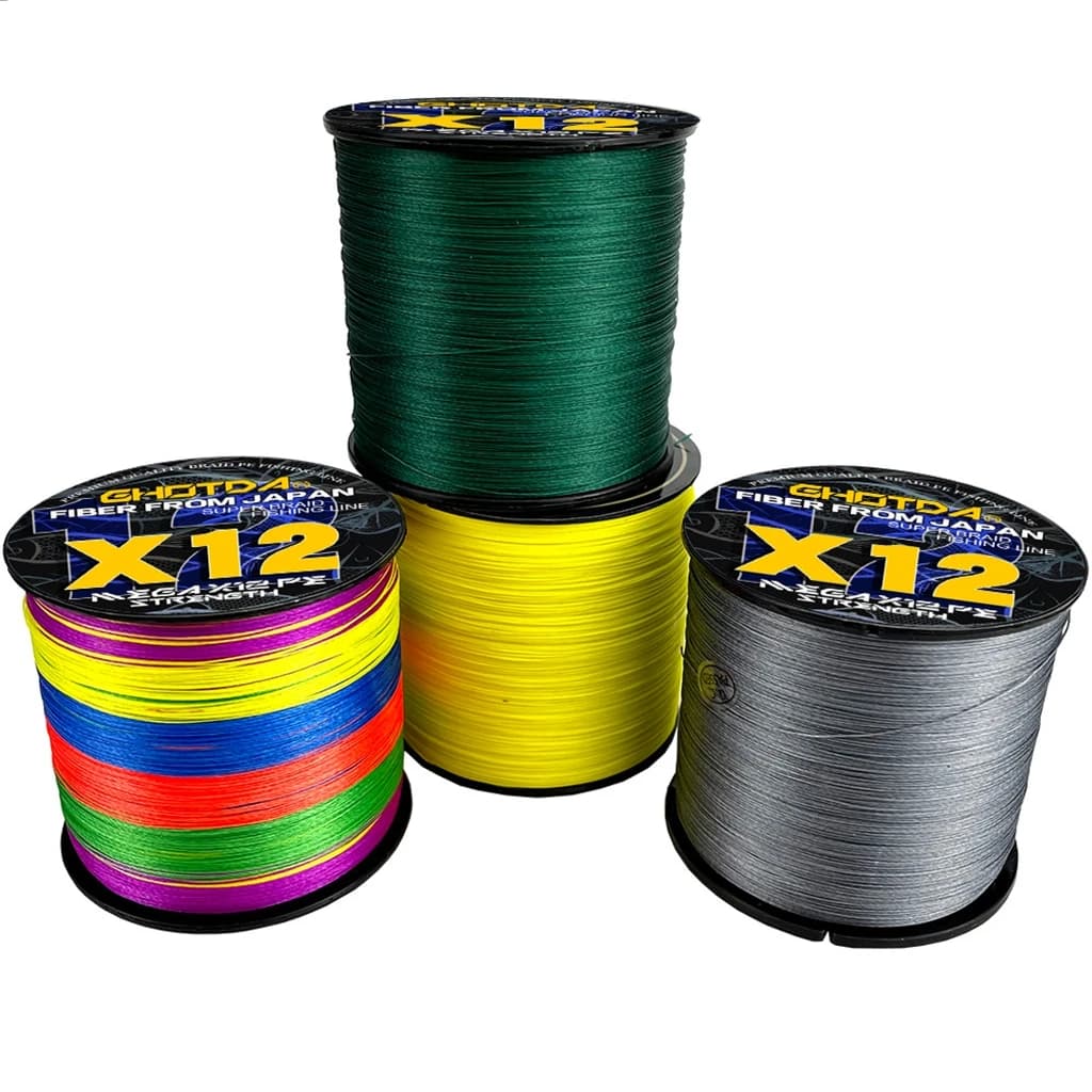 Ligne de pêche GHOTDA PE X12 tresse mer forte 300m 500m 1000m 12 brins 25 à 120LB