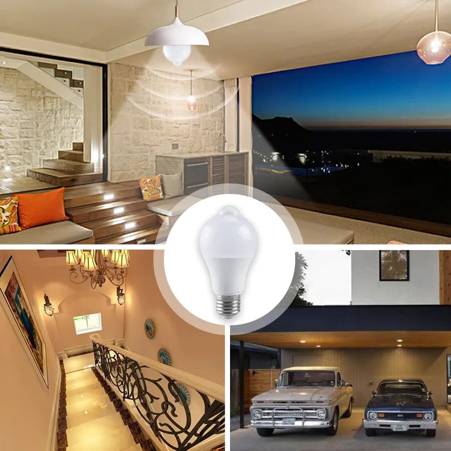 Ampoule LED Détecteur Mouvement PIR E27 B22 12-20W Économie Énergie Éclairage Extérieur Intérieur Automatique