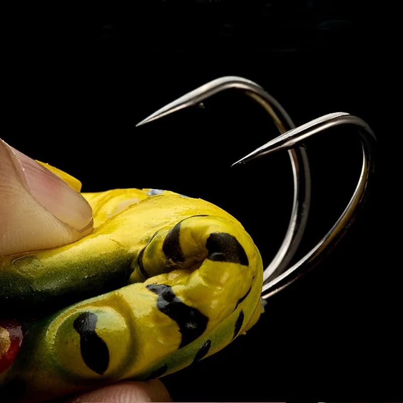 Leurre souple grenouille avec hélices pour la pêche du brochet, black bass et poisson-serpent en eau douce