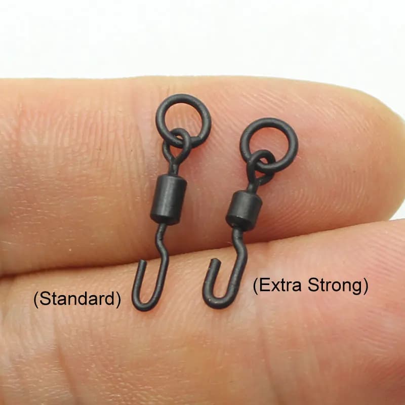 Émerillons renforcés pour pêche à la carpe 20 pièces - Swivels rapides pour montages chod et helicopter